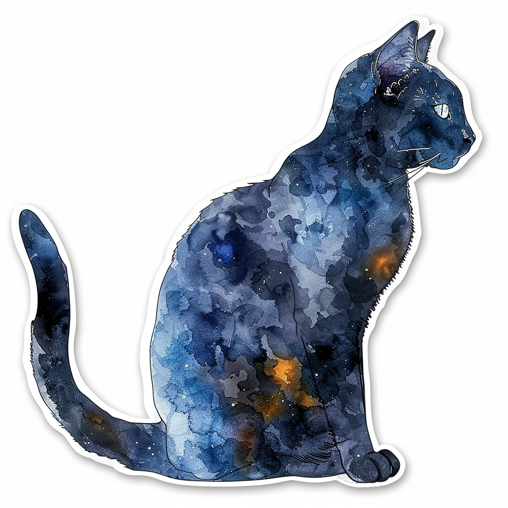 Russian Blue cat Vinyl Decal Sticker for Car, Laptop, Tumbler and more # F07866