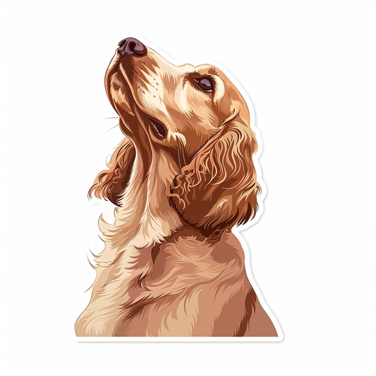 Cocker Spaniel Dog majestic Expressive surreal Vinyl Decal Sticker for Car, Laptop, Tumbler and more # F020207-4" x 4"