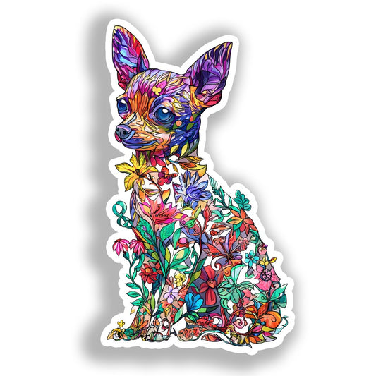 Chihuahua Dog Vinyl Decal Sticker for Car, Laptop, Tumbler and more # A017901-4" x 4"