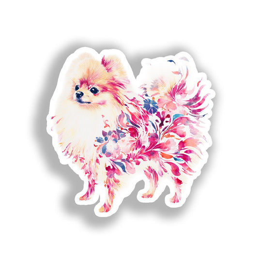 Pomeranian Dog Vinyl Decal Sticker for Car, Laptop, Tumbler and more # A017444-4" x 4"