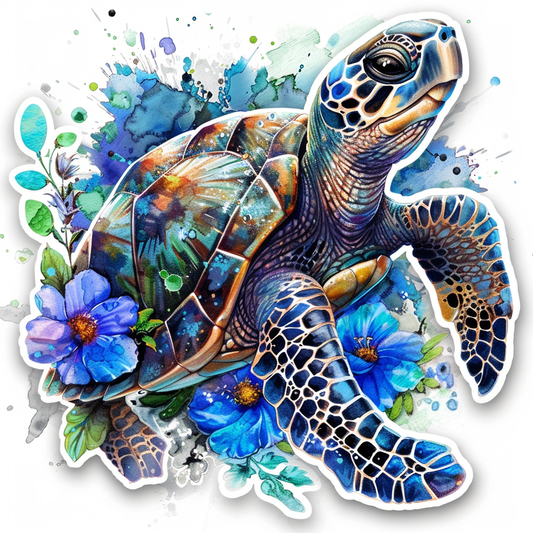 Sticker of a turtle majestic Expressive surreal Vinyl Decal Sticker for Car, Laptop, Tumbler and more # F022051