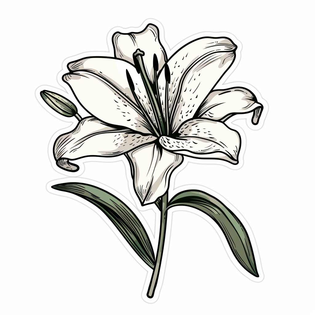 Lily flower majestic Expressive surreal Vinyl Decal Sticker for Car, Laptop, Tumbler and more # F023334