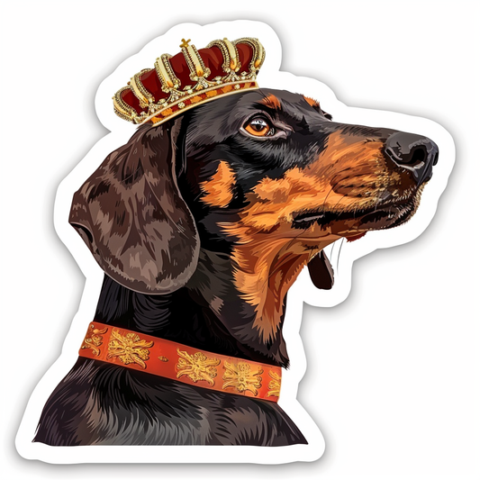Dachshund Dog crowned Vinyl Decal Sticker for Car, Laptop, Tumbler and more # F013156