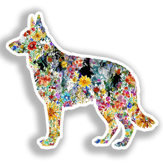 German Shepherd Dog Vinyl Decal Sticker for Car, Laptop, Tumbler and more # A019584-4" x 4"