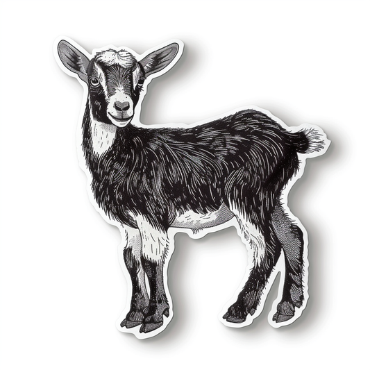 Goat majestic Expressive surreal Vinyl Decal Sticker for Car, Laptop, Tumbler and more # F020484-4" x 4"