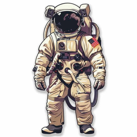 Astronaut majestic Expressive surreal Vinyl Decal Sticker for Car, Laptop, Tumbler and more # F020486-4" x 4"