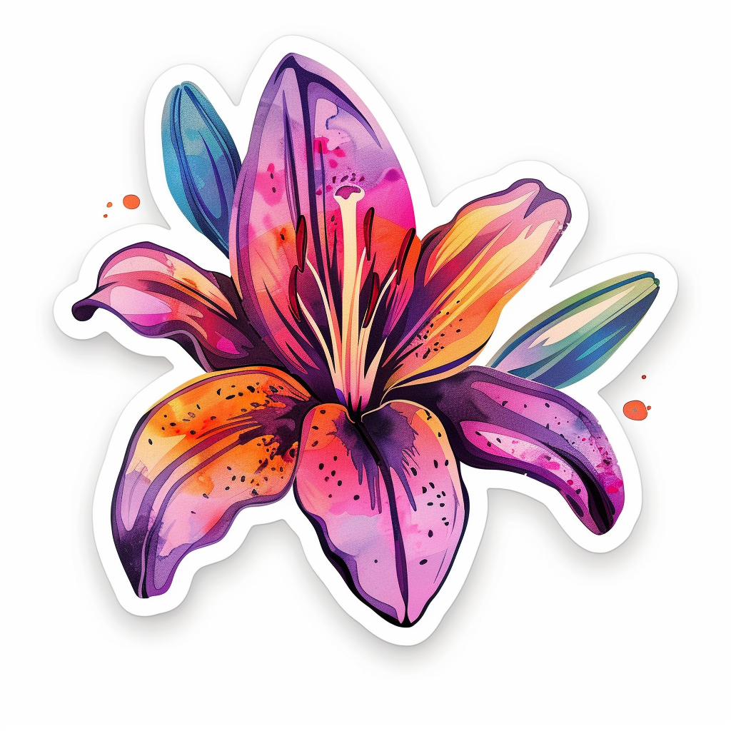 Lily flower majestic Expressive surreal Vinyl Decal Sticker for Car, Laptop, Tumbler and more # F023252