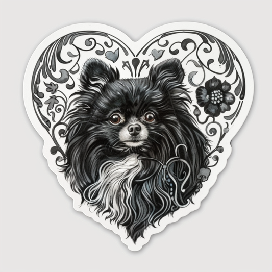 Sticker of a Pomeranian Dog majestic Expressive surreal Heartcore Vinyl Decal Sticker for Car, Laptop, Tumbler and more # F014092