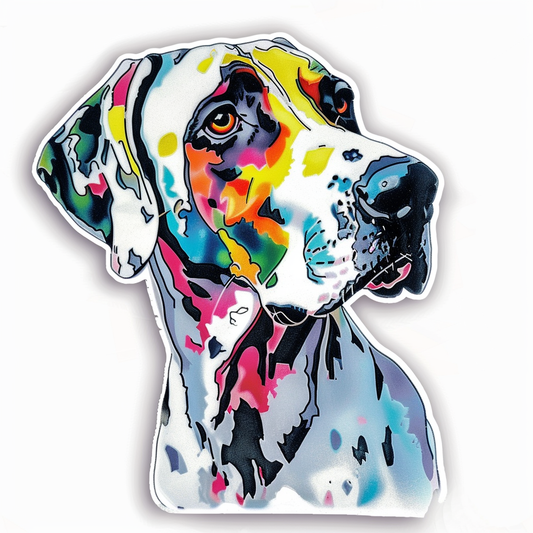 Adorable Great Dane Dog Expressive surreal Vinyl Decal Sticker for Car, Laptop, Tumbler and more # F017726