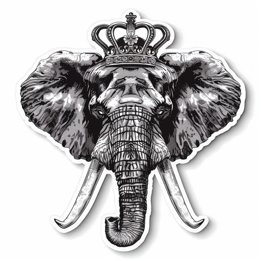 Elephant Expressive surreal Vinyl Decal Sticker for Car, Laptop, Tumbler and more # F022267-4" x 4"