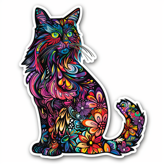 Adorable Turkish Angora Cat  Vinyl Decal Sticker for Car, Laptop, Tumbler and more # F020850-4" x 4"