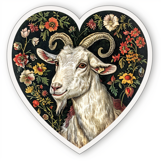 Goat majestic Expressive surreal Vinyl Decal Sticker for Car, Laptop, Tumbler and more # F020692-4" x 4"