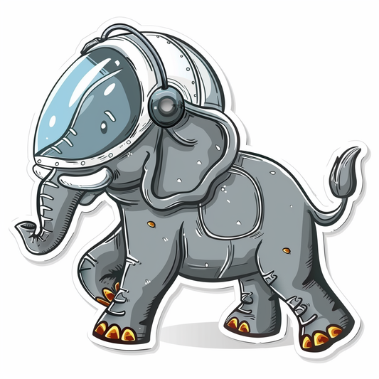 Elephant Expressive surreal Vinyl Decal Sticker for Car, Laptop, Tumbler and more # F022376-4" x 4"