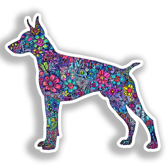 Doberman Pnscher Dog Vinyl Decal Sticker for Car, Laptop, Tumbler and more # A019691-4" x 4"
