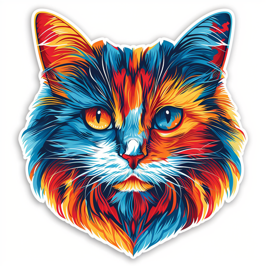Adorable Turkish Angora Cat  Vinyl Decal Sticker for Car, Laptop, Tumbler and more # F020940-4" x 4"