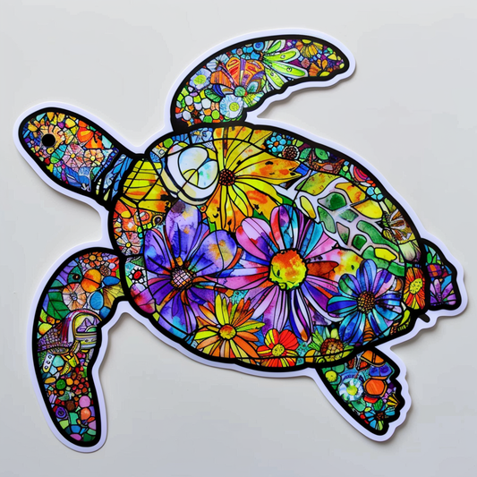 Sticker of a turtle majestic Expressive surreal Vinyl Decal Sticker for Car, Laptop, Tumbler and more # F022055