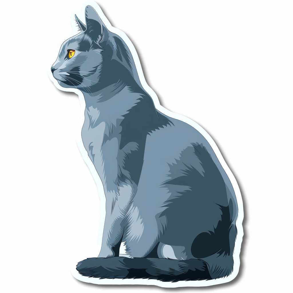 Russian Blue cat Vinyl Decal Sticker for Car, Laptop, Tumbler and more # F07668