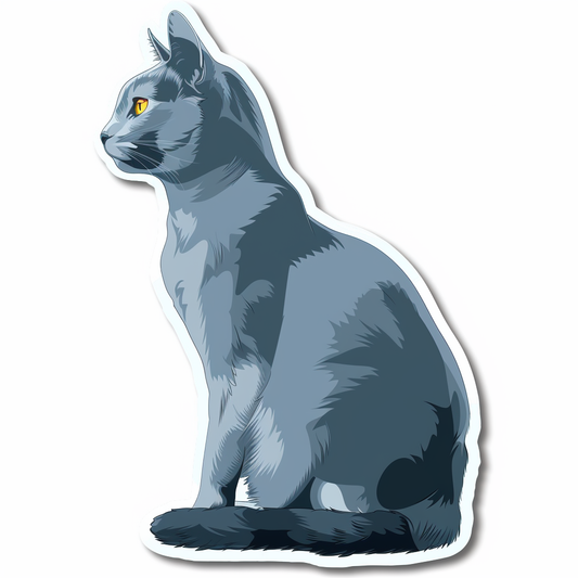 Russian Blue cat Vinyl Decal Sticker for Car, Laptop, Tumbler and more # F07668