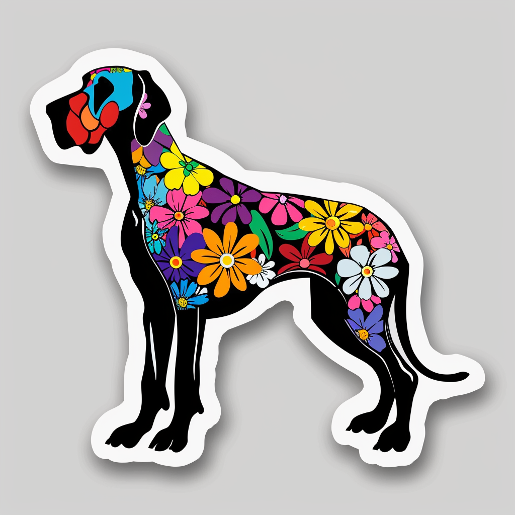 Great Dane Dog Expressive surreal Vinyl Decal Sticker for Car, Laptop, Tumbler and more # F022742