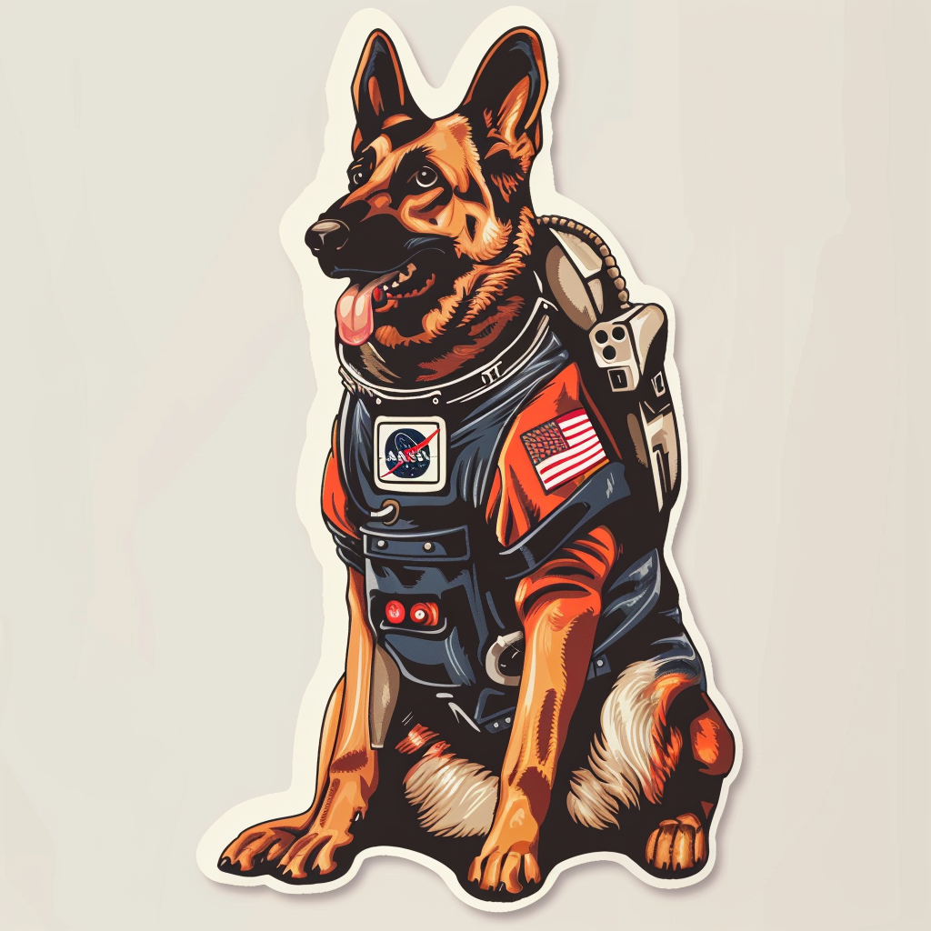 German Shepherd Dog astronaut Vinyl Decal Sticker for Car, Laptop, Tumbler and more # F011731