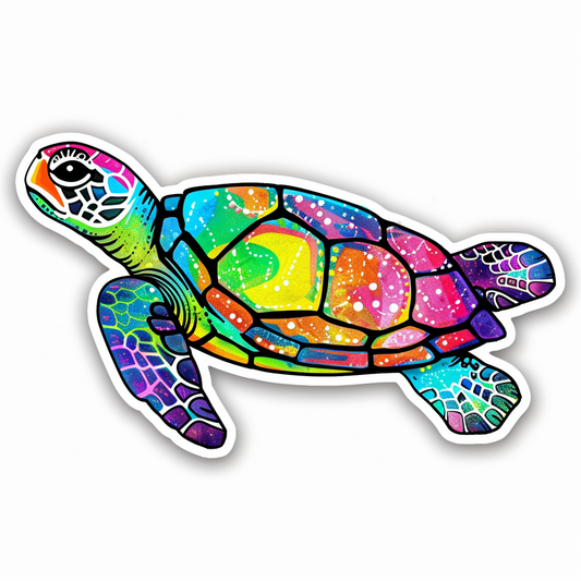 Sticker of a turtle majestic Expressive surreal Vinyl Decal Sticker for Car, Laptop, Tumbler and more # F022037