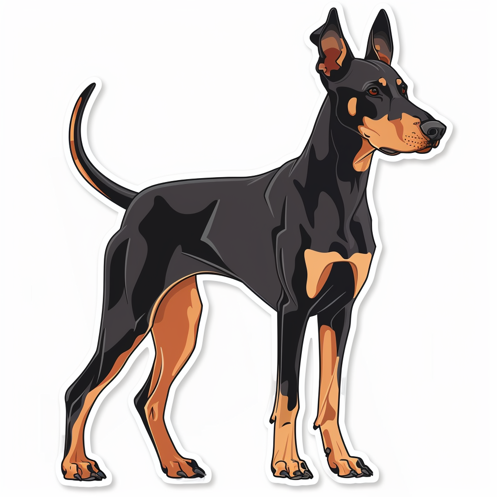 Doberman Pinscher Dog majestic Expressive surreal Vinyl Decal Sticker for Car, Laptop, Tumbler and more # F019327