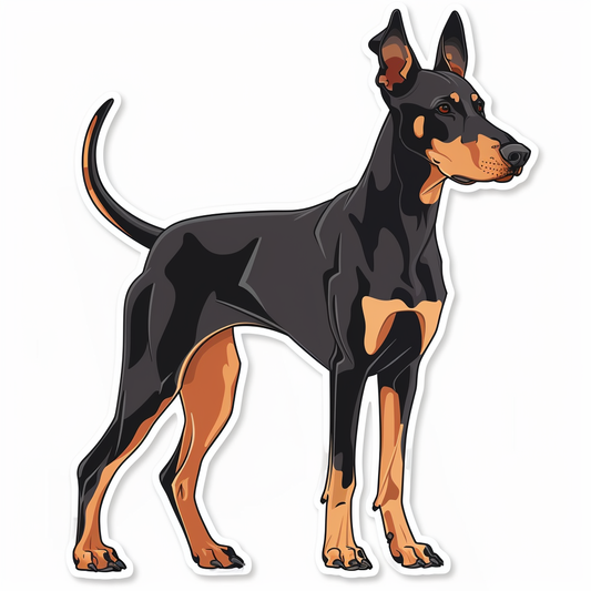 Doberman Pinscher Dog majestic Expressive surreal Vinyl Decal Sticker for Car, Laptop, Tumbler and more # F019327