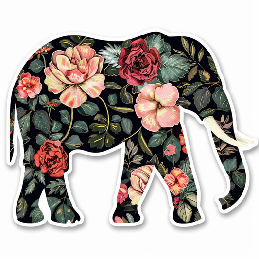 Elephant Expressive surreal Vinyl Decal Sticker for Car, Laptop, Tumbler and more # F022270-4" x 4"