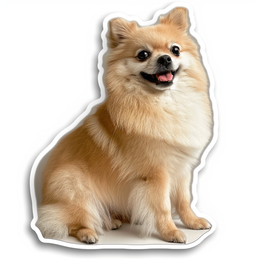 Sticker of a Pomeranian Dog majestic Expressive surreal Vinyl Decal Sticker for Car, Laptop, Tumbler and more # F013825
