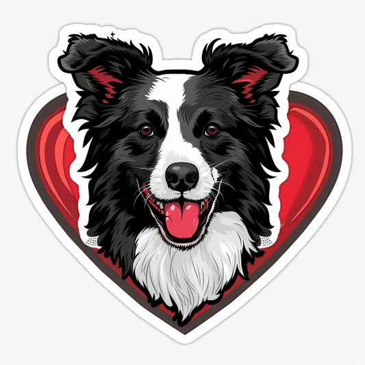 Border Collie Dog majestic Expressive surreal Vinyl Decal Sticker for Car, Laptop, Tumbler and more # F021847-4" x 4"