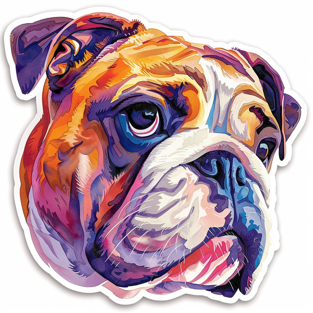 Bulldog Dog majestic Expressive surreal Vinyl Decal Sticker for Car, Laptop, Tumbler and more # F017381