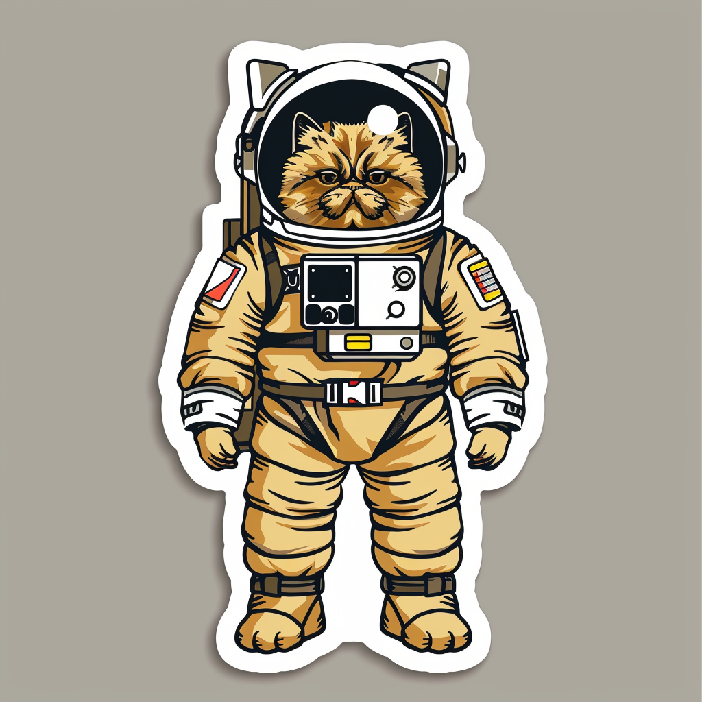 Persian Cat Space Expressive surreal Vinyl Decal Sticker for Car, Laptop, Tumbler and more # F016080