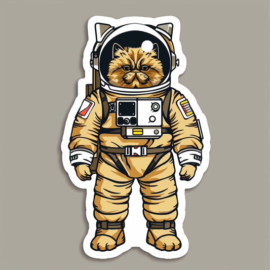 Persian Cat Space Expressive surreal Vinyl Decal Sticker for Car, Laptop, Tumbler and more # F016080