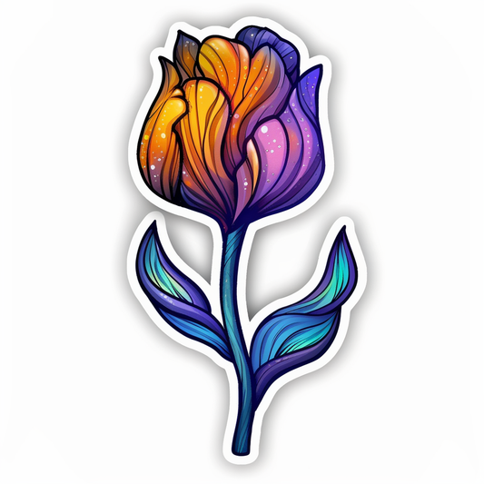Sticker of a Tulip flower Vinyl Decal Sticker for Car, Laptop, Tumbler and more # F023456