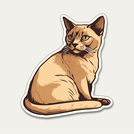 Burmese Cat Vinyl Decal Sticker for Car, Laptop, Tumbler and more # F010778