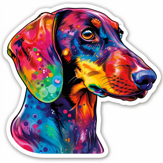 Dachshund Dog cartoon Vinyl Decal Sticker for Car, Laptop, Tumbler and more # F012896