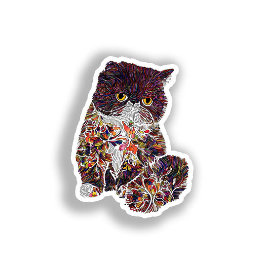 Exotic Shorthair Cat Vinyl Decal Sticker for Car, Laptop, Tumbler and more # A019655-4" x 4"