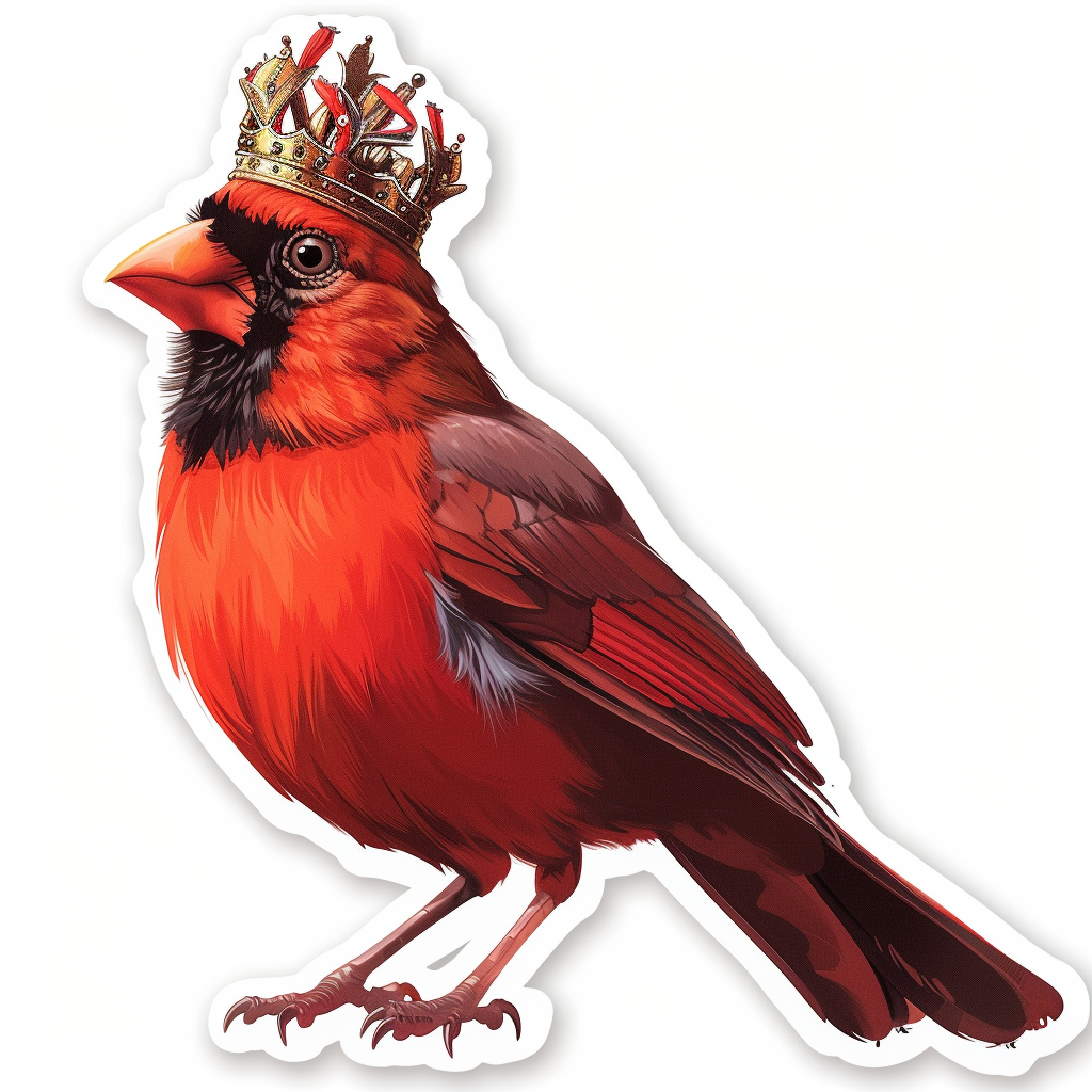 Sticker of a Cardinal Bird majestic Expressive surreal Vinyl Decal Sticker for Car, Laptop, Tumbler and more # F024216