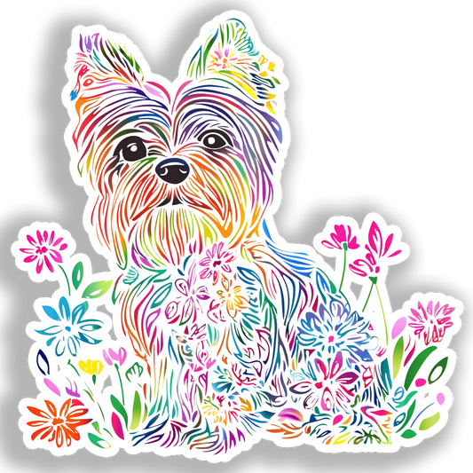 Yorkshire Terrier Dog Vinyl Decal Sticker for Car, Laptop, Tumbler and more # A017072-4" x 4"