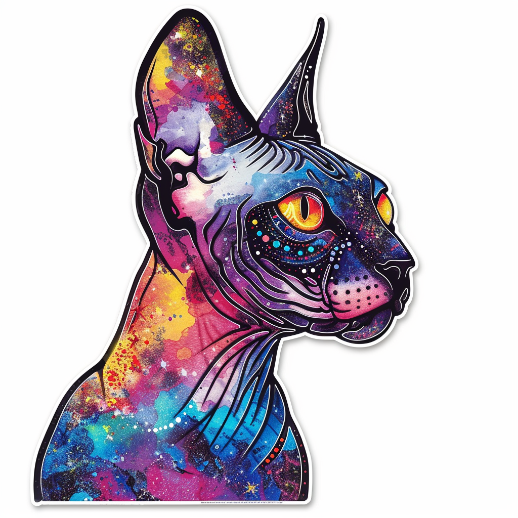 Sphynx Cat Vinyl Decal Sticker for Car, Laptop, Tumbler and more # F010111