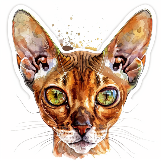 Abyssinian Cat astronaut majestic Expressive surreal Vinyl Decal Sticker for Car, Laptop, Tumbler and more # F021086-4" x 4"