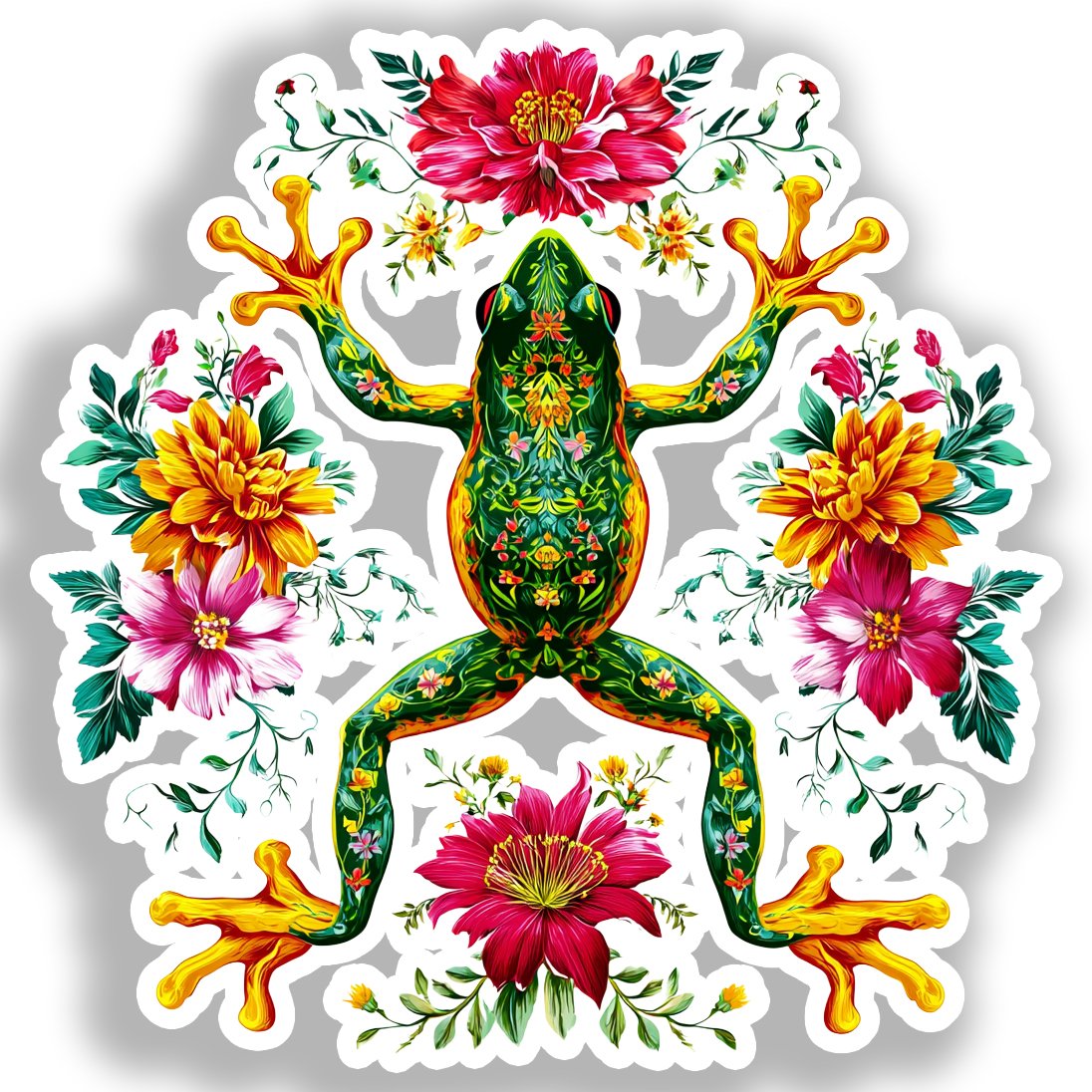 Frog Vinyl Decal Sticker for Car, Laptop, Tumbler and more # A018523-4" x 4"