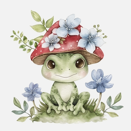 Sticker of an Adorable Frog with chubby cheeks Expressive surreal Vinyl Decal Sticker for Car, Laptop, Tumbler and more # F015894