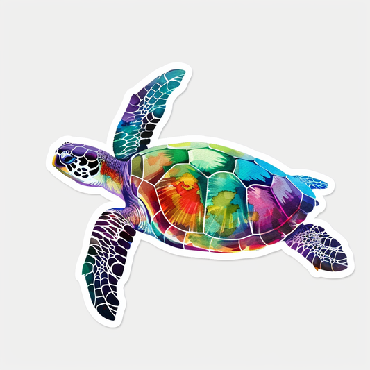 Sticker of a turtle majestic Expressive surreal Vinyl Decal Sticker for Car, Laptop, Tumbler and more # F022002