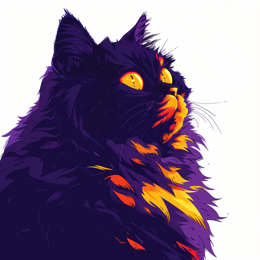 Persian Cat Expressive surreal Vinyl Decal Sticker for Car, Laptop, Tumbler and more # F016138