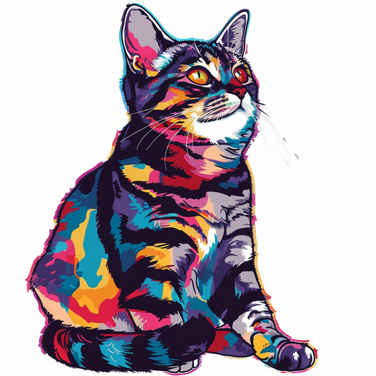 American Shorthair Cat majestic Expressive surreal Vinyl Decal Sticker for Car, Laptop, Tumbler and more # F018653