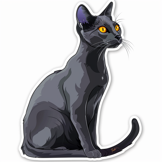 Russian Blue cat Vinyl Decal Sticker for Car, Laptop, Tumbler and more # F07871