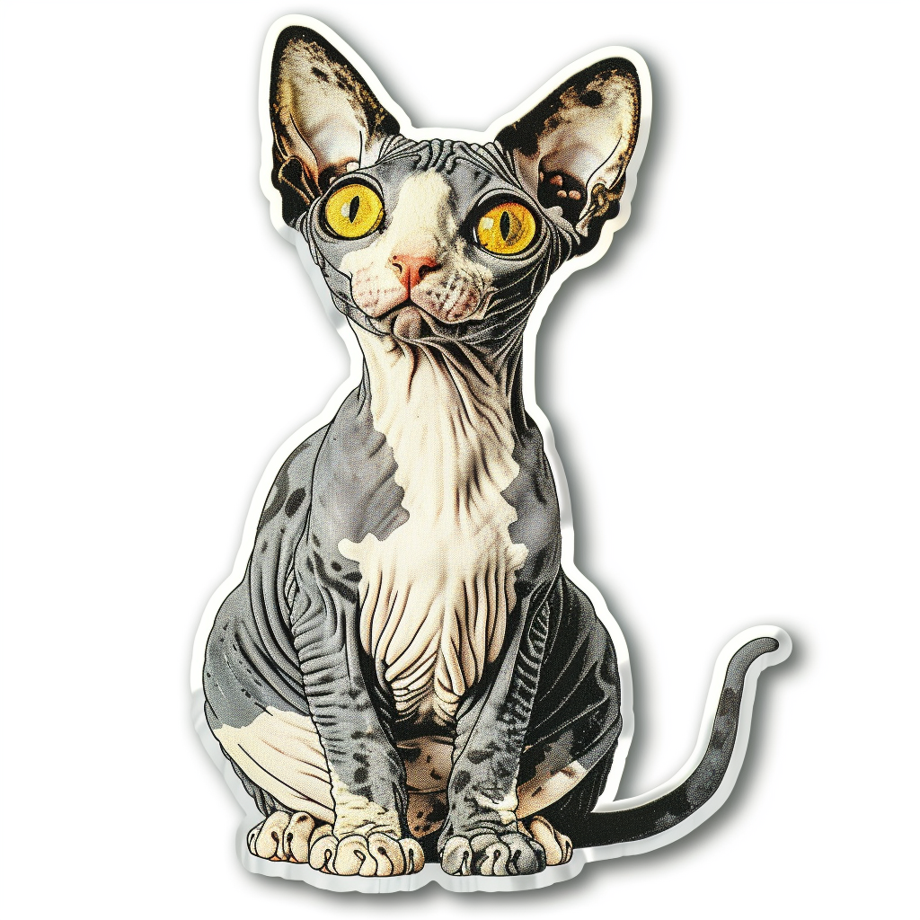 Devon Rex Cat Vinyl Decal Sticker for Car, Laptop, Tumbler and more # F09755