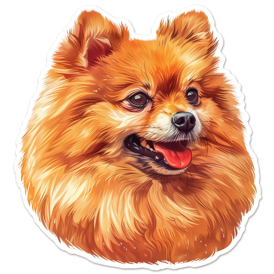 Sticker of a Pomeranian Dog majestic Expressive surreal Vinyl Decal Sticker for Car, Laptop, Tumbler and more # F013808