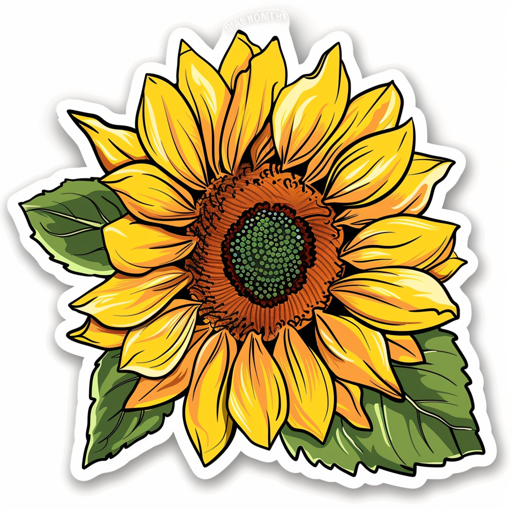 Sunflower flower majestic Expressive surreal Vinyl Decal Sticker for Car, Laptop, Tumbler and more # F023092